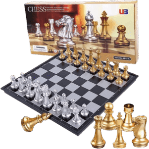 Μαγνητικό σκάκι πολυτελείας 32x32 με χρυσά και ασημένια πιόνια