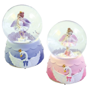 Μουσική γυάλα χιονιού μπαλαρίνα σε κύκνο 12εκ