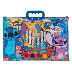 Σετ ζωγραφικής Stitch σε διάφανη τσάντα με μπογιές και αυτοκόλλητα