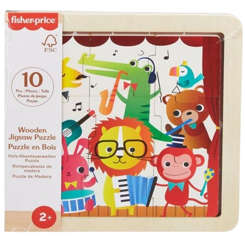 🦁 Fisher-Price: Ξύλινο Παιδικό Παζλ - Ζούγκλα 1 Ξύλινο παιδικό παζλ Fisher-Price Ζούγκλα